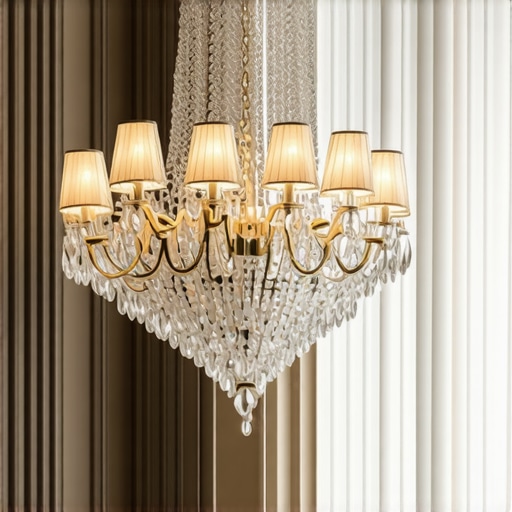 Luxurious crystal chandelier illuminating a sophisticated interior