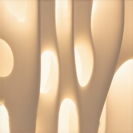 Close-up view of a chandelier with fluid, natural curves made with LED technology