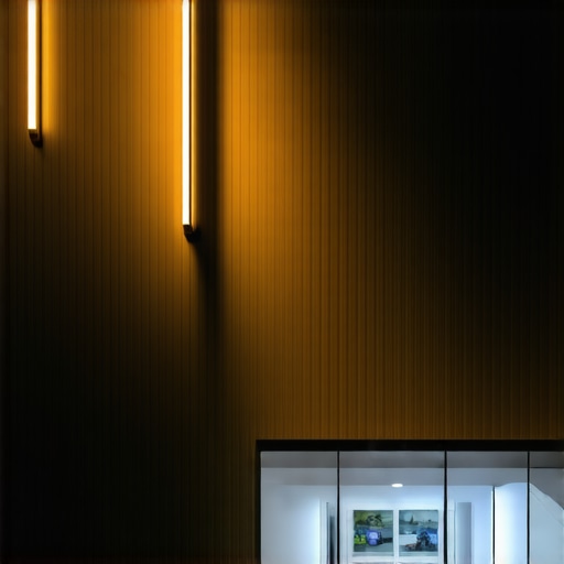 Futuristic smart lighting system illuminating a stylish modern interior