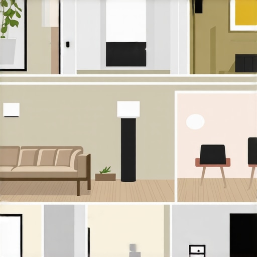 Graphic showing interconnected sensors and smart controls managing customizable lighting environments in a modern home