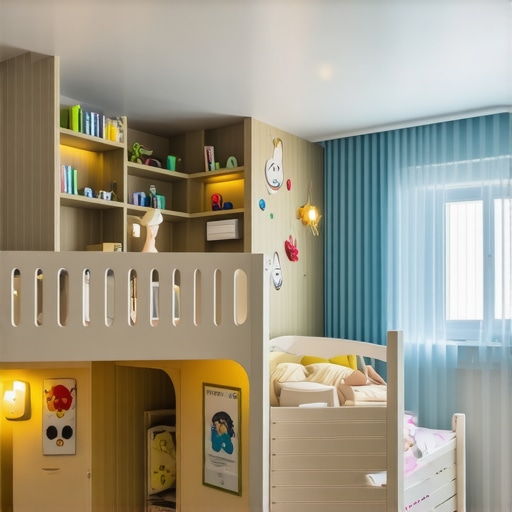 Child's bedroom illuminated with smart, adjustable lighting system
