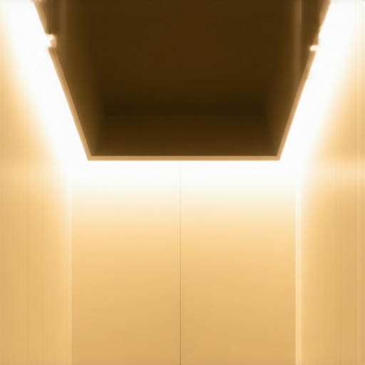 Modern predsoblje interior lit by smart plafonijere and zidne lampe highlighting textures and architectural details