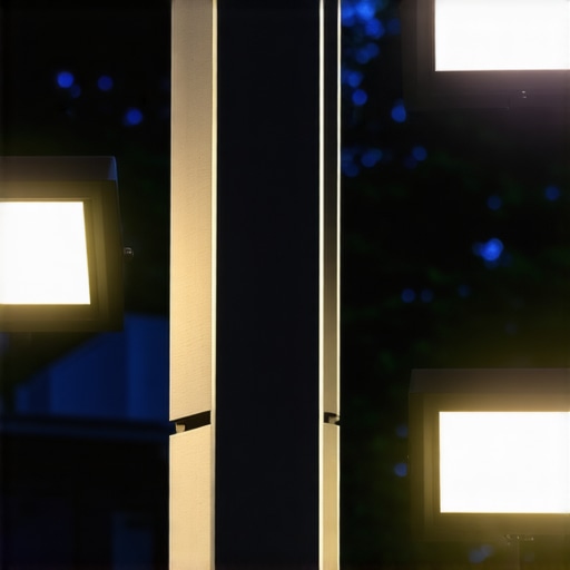 Modern exterior with resilient outdoor lighting systems in harsh weather conditions.
