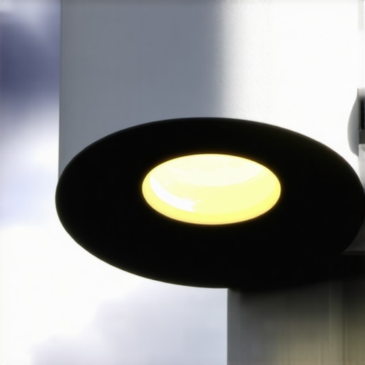 Close-up of nano-coating process on outdoor wall light for enhanced durability.